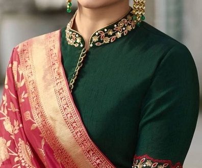 Latest Chinese Collar Saree Blouse Designs Tips And Beauty