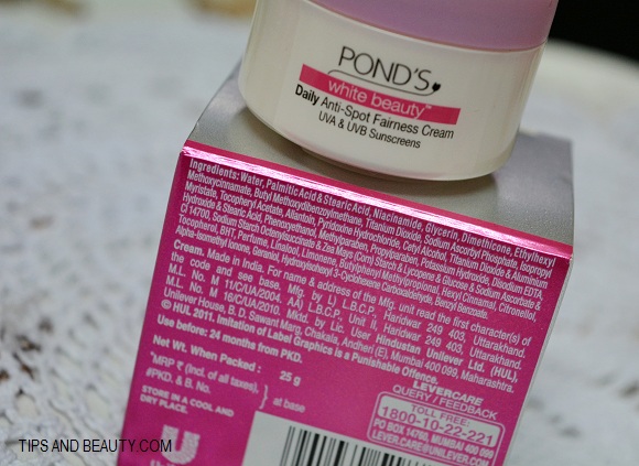 ponds whitebeauty daily anti spot fairness cream