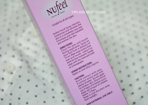 Nufeel Facial Spray for Women ingredients