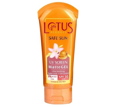 lotus herbals matte gel suncreen for oily skin