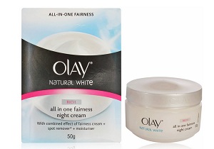 olay natural white all in one fairness whitening night cream India