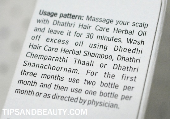 Dhathri herbal hair oil review, price and usage 6