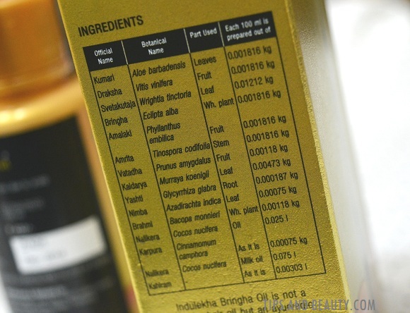 Indulekha Bringha hair oil ingredients review