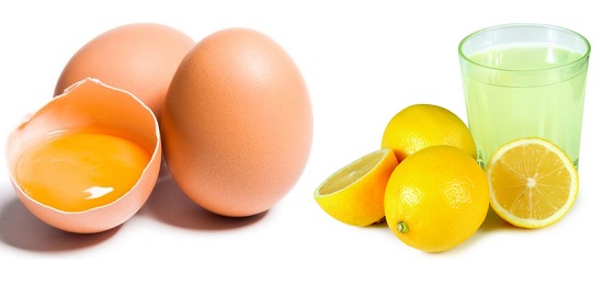 Egg and lemon juice hair mask