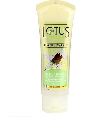 Lotus Herbals Tea Tree and Cinnamon Anti Acne oil Control face Wash