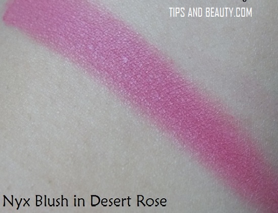 Nyx Powder Blush in Desert Rose Review Price and Swatches india