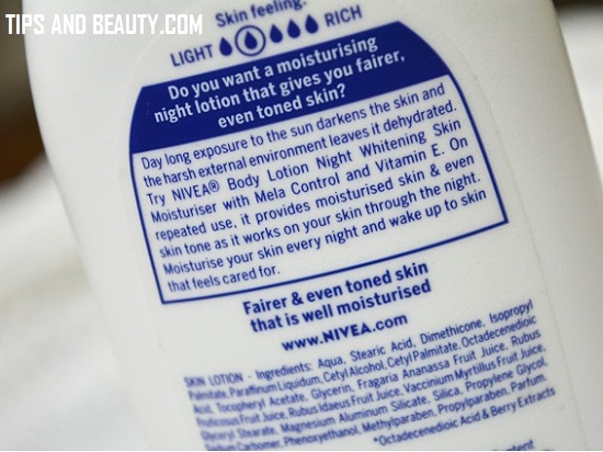 Nivea Body Lotion Night Whitening Skin Moisturiser Review, Price