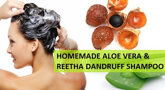 reetha and aloe vera gel dandruff homemade shampoo