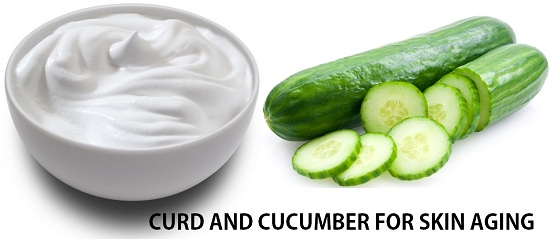 tips to treat aging skin problems with curd and cucumber