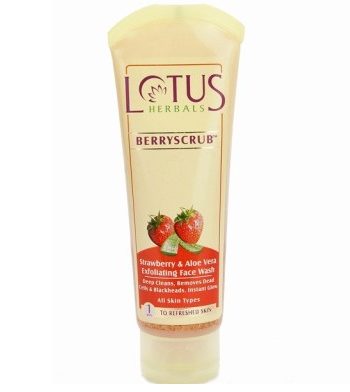 Lotus Berry Strawberry & Aloe Vera Exfoliating Face Wash Scrub