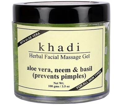 Khadi Herbal Facial Massage Gel - Aloe Vera Neem and Basil