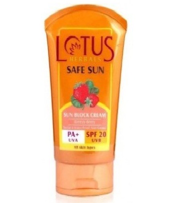 Lotus Herbals Safe Sun Block Cream SPF 20, - SPF 20 PA+