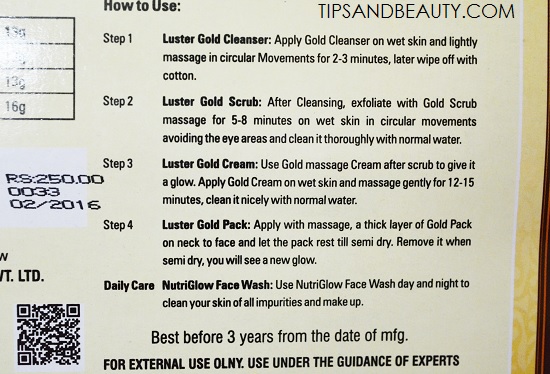 Nutriglow gold facial kit review, price usage 8