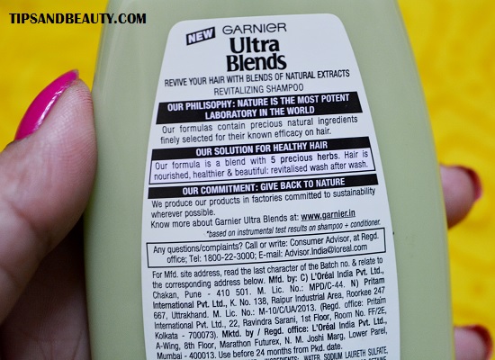 Garnier Ultra Blends Revitalizing 5 Precious Herbs Shampoo 