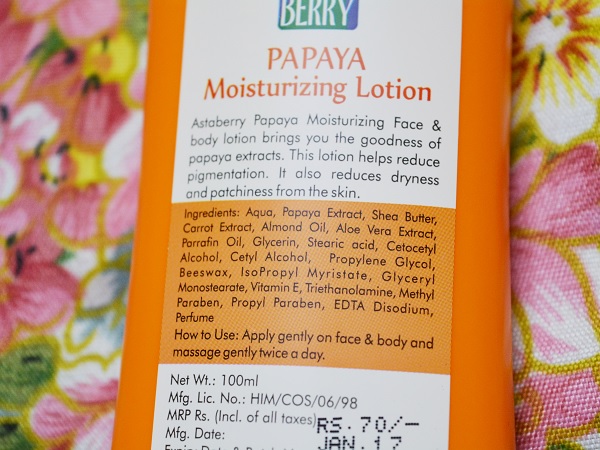 astaberry papaya nourishing lotion 2