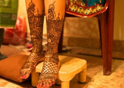 Pailsey and Floral Mehndi For Feet