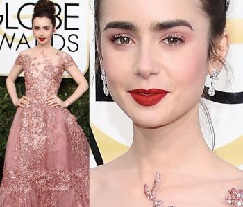 Lily Collins Hair And Makeup At The 2017 Golden Globes POPSUGAR