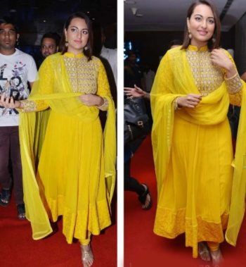 makeup for yellow sari suit sonakshi