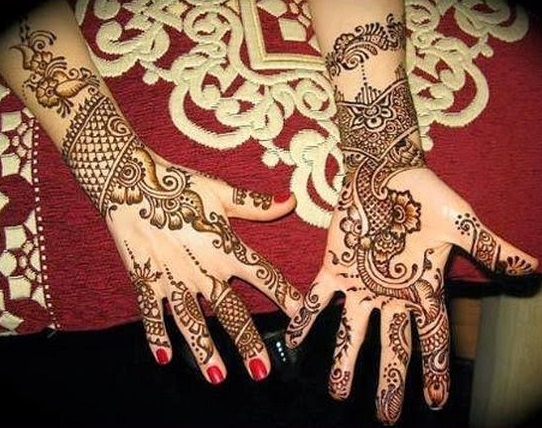 Shaded Arabic Mehndi Design For Hands