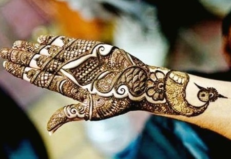 Arabic Peacocok Mehndi Design For Brides