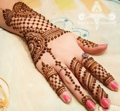 Mesh Bracelet Style Mehndi Design 