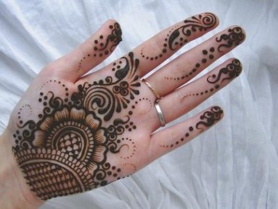 Simple Front Finger Mehndi Design For Eid