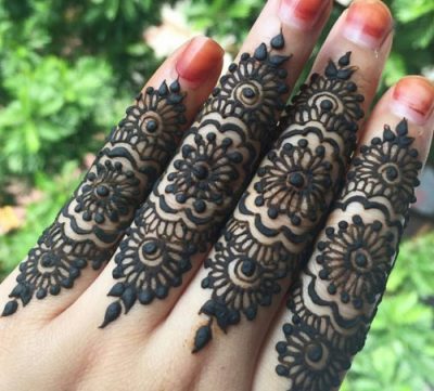 Lace Full Finger Mehndi Design Back