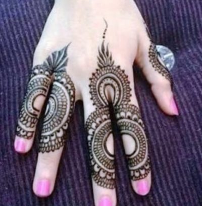 Back Hand Bridal Mehndi Design For Fingers 