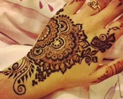 Back Hand Flower Mehndi Design Arabic