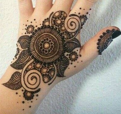 Back Flower Mehndi design