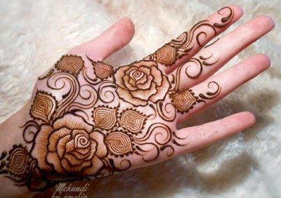 Arabic Rose flower mehndi Design