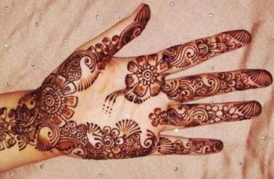 Simple Floral Henna Design for Rakhi