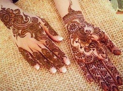 Bridal Arabic Flower Mehndi Design For Front and Back Hands
