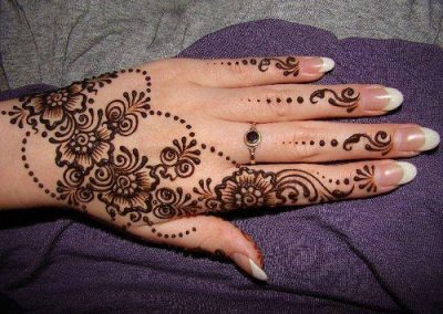 Spiral and Flower Henna Design