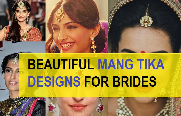 latest mang tika designs for brides in india