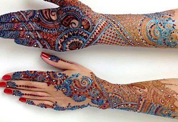 Stone Studded Mehendi bridal