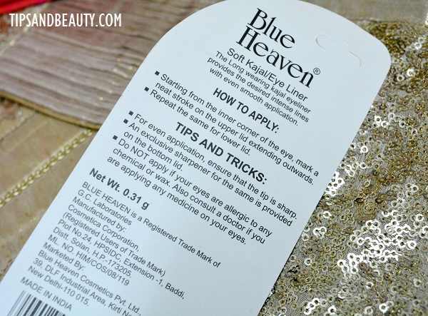 blue heaven soft kajal eyeliner review how to apply