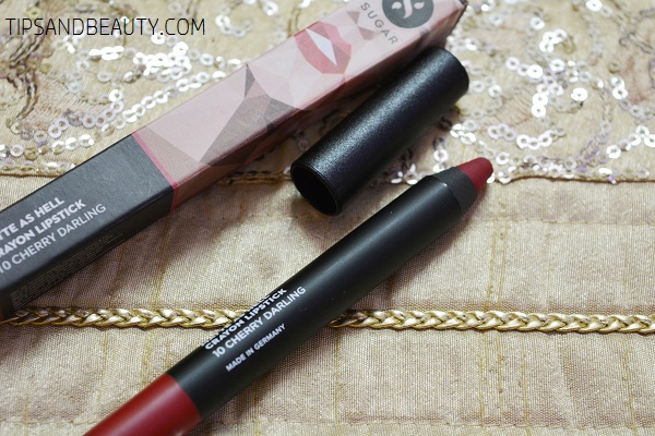 sugar matte as hell crayon lipstick cherry darling review 2