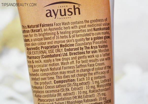 Lever Ayush Natural Fairness Saffron Face Wash Review 2