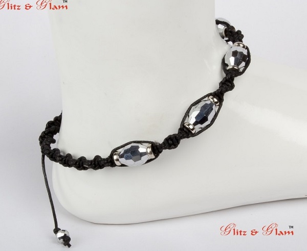 Big Beaded Black Anklet