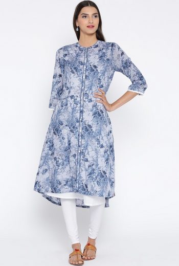 Printed A Line Formal Kurti For Office