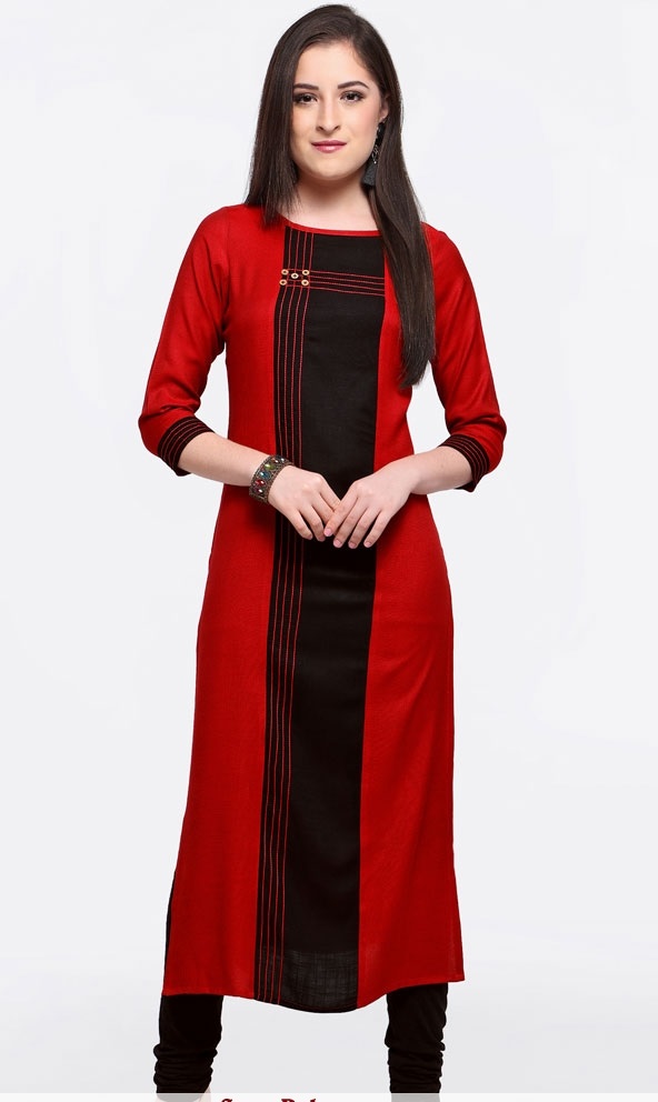 black and red kurti designs 2