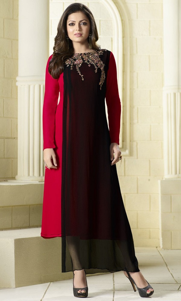 black and red kurti designs 3