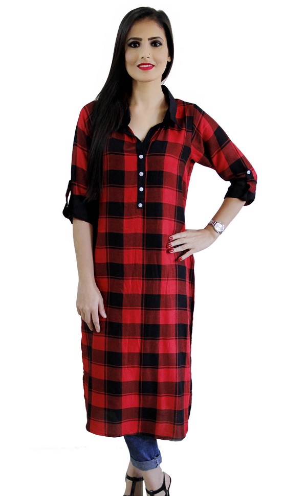 black and red kurti designs 6