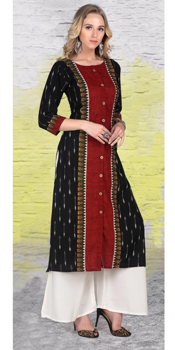 black and red kurti designs 8