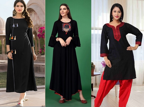 black kurta designs for women