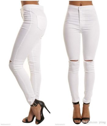 White High Waist Jeggings