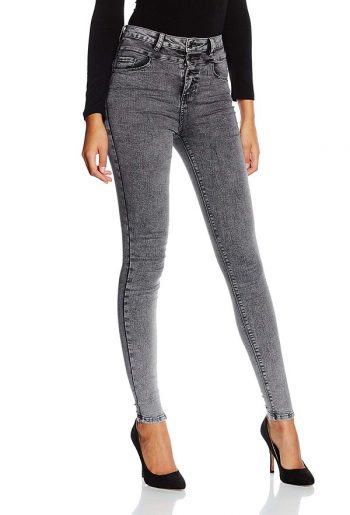 Girls Super Skinny High Waist Grey Jeans