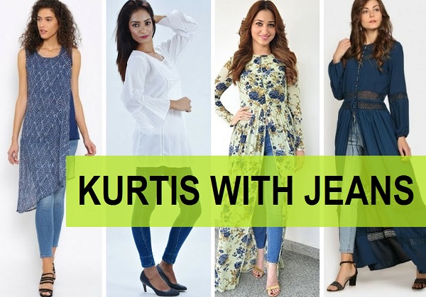 stylish kurtis on jeans