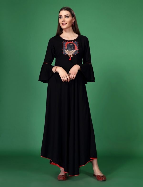 plain black kurti design 3